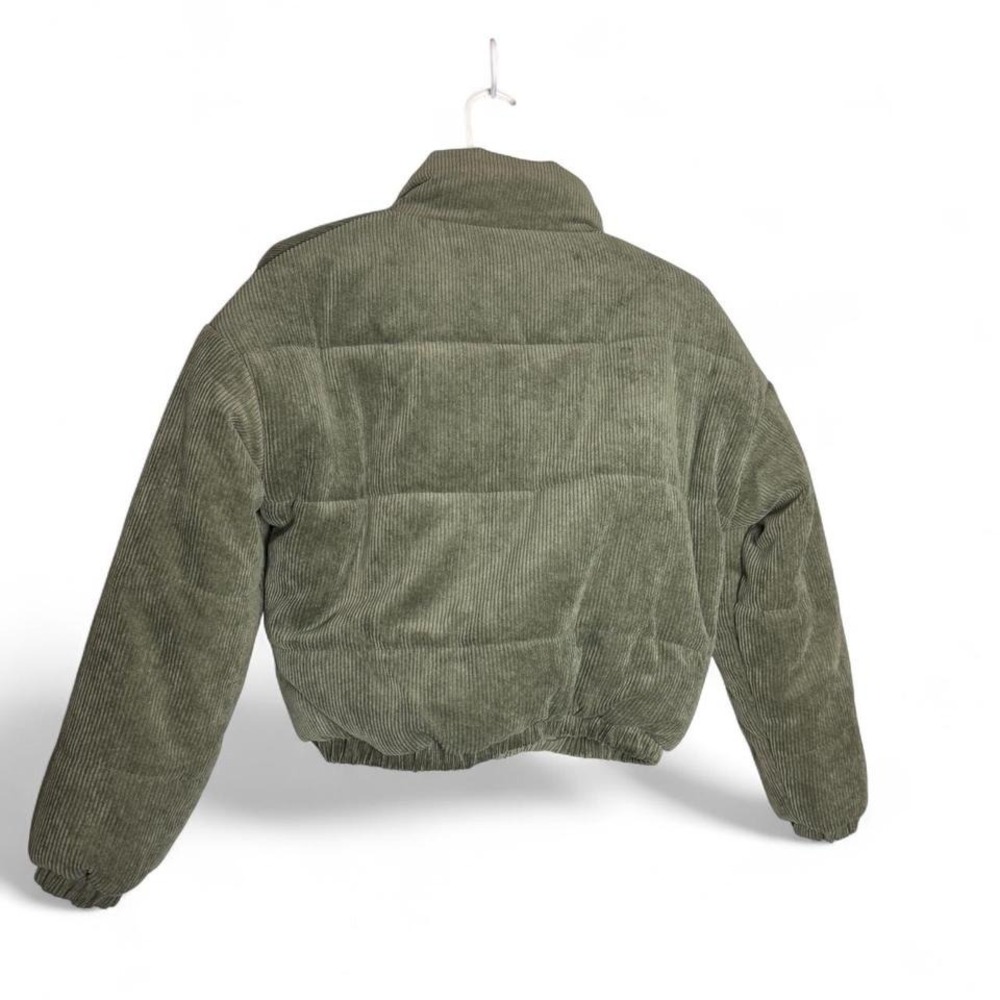 Green Corduroy Puffer Coat‎ - Picture 2 of 3